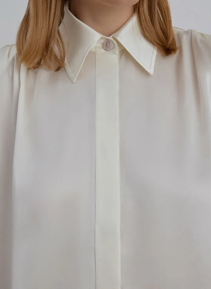 Silk Maison Shirts Shoulder Pad Silk Shirt Ivory 8211 Women Silk Maison Shirts Shoulder Pad Silk Shirt Ivory 8211 Women