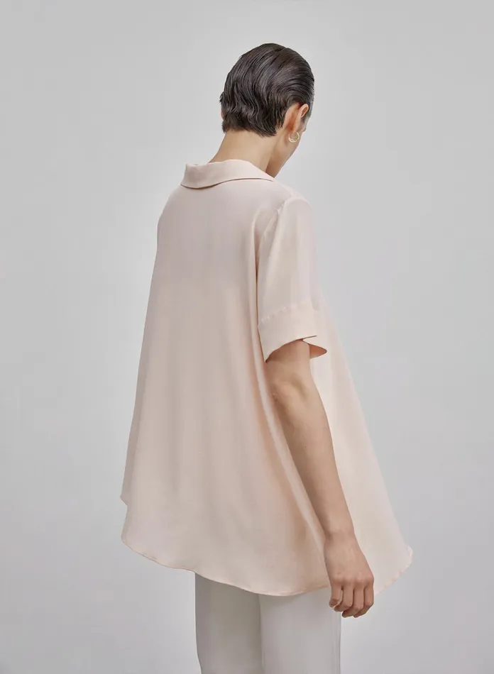 Silk Maison Shirts Washable Asymmetric Silk Blouse Blush 8211 Women