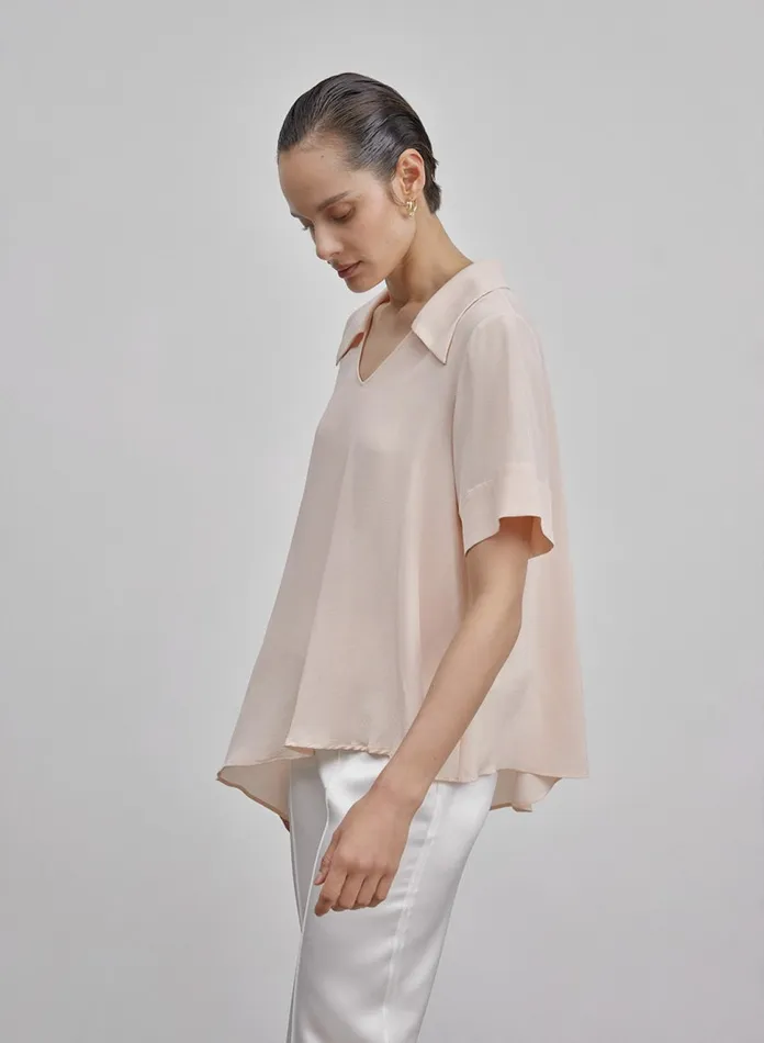 Silk Maison Shirts Washable Asymmetric Silk Blouse Blush 8211 Women