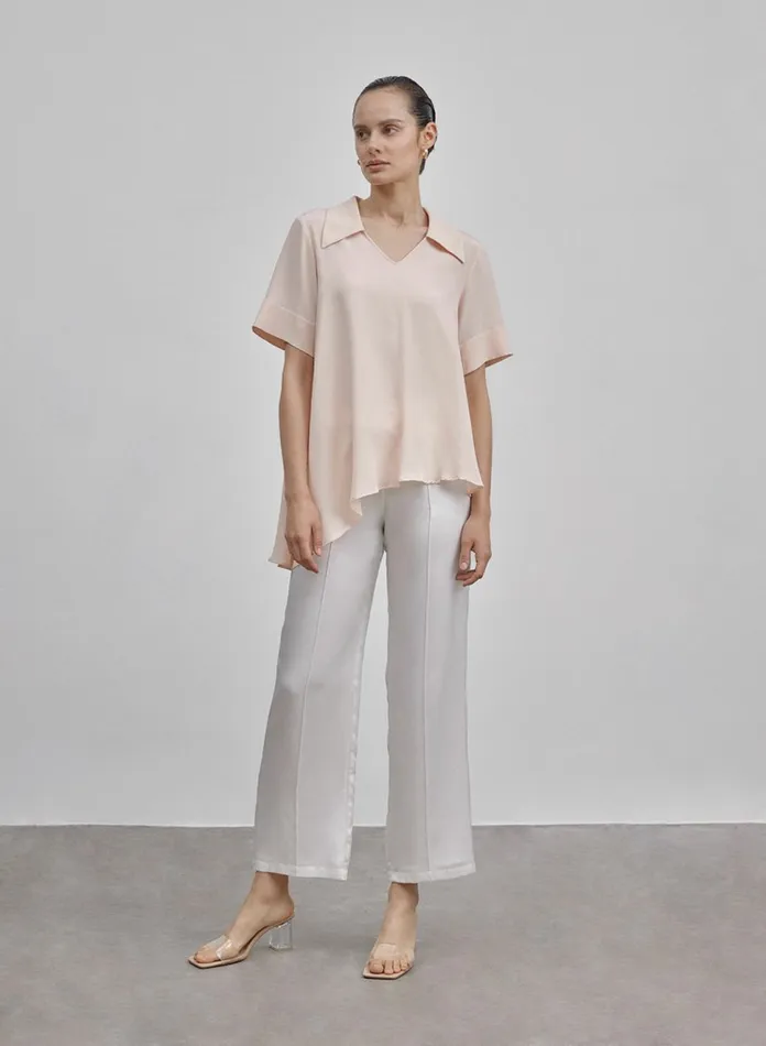 Silk Maison Shirts Washable Asymmetric Silk Blouse Blush 8211 Women