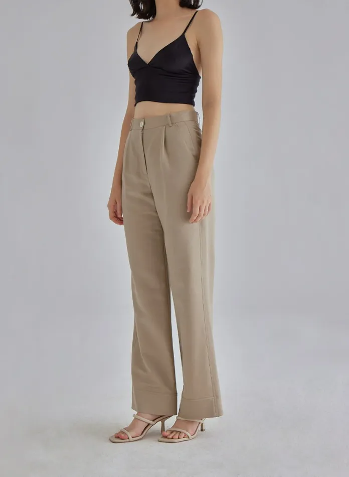 Silk Maison ShortsandPants Faint Hazel Silk Blend Pants Champagne 8211 Women