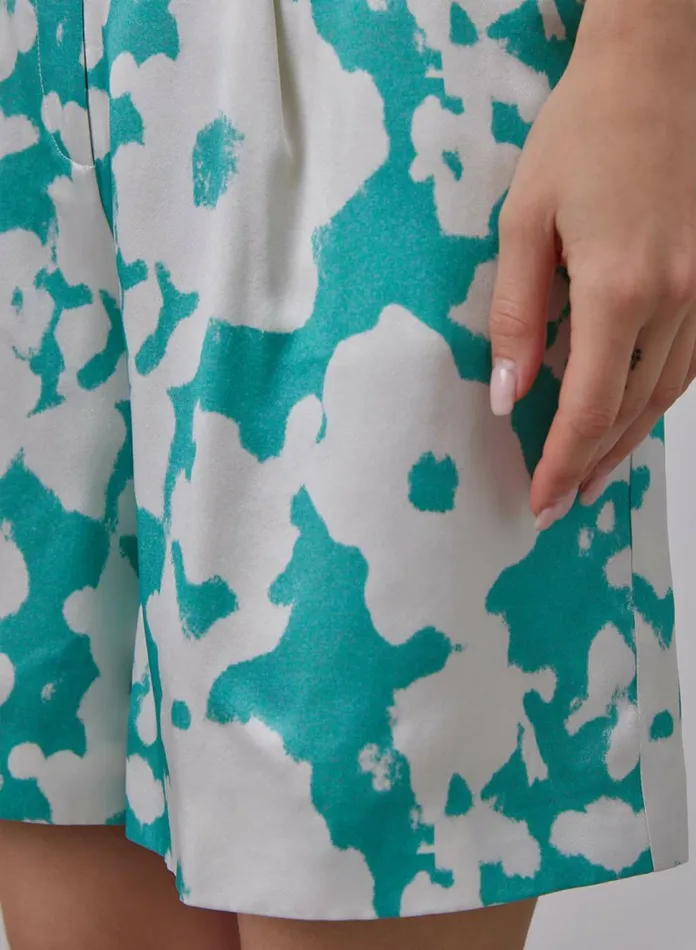 Silk Maison ShortsandPants Ready To Bloom Floral Silk Bermuda Shorts Robin Egg 8211 Women Silk Maison ShortsandPants Ready To Bloom Floral Silk Bermuda Shorts Robin Egg 8211 Women