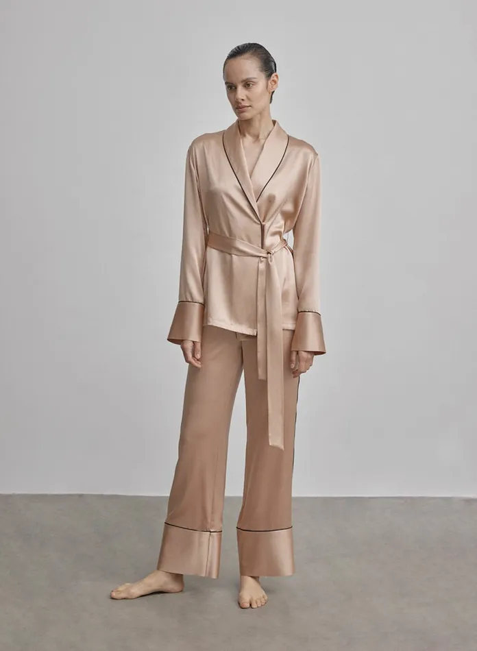 Silk Maison ShortsandPants Trimmed Silk Nightgown Trousers Dusty Rose 8211 Women