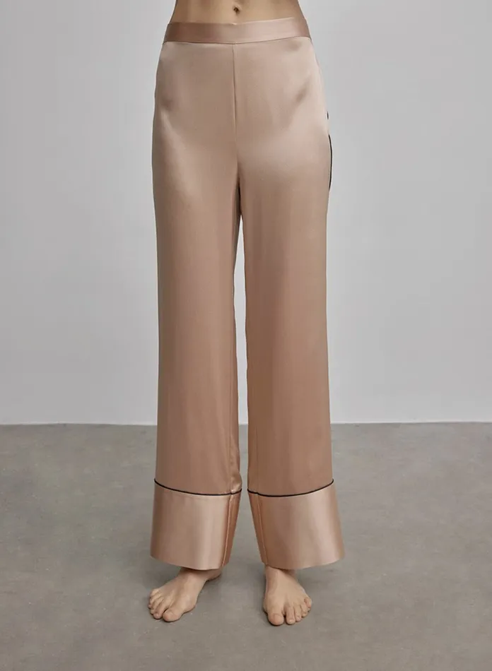 Silk Maison ShortsandPants Trimmed Silk Nightgown Trousers Dusty Rose 8211 Women