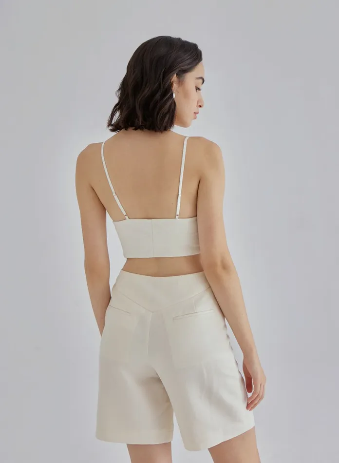 Silk Maison ShortsandPants White Quartz Silk Blend Shorts Ivory 8211 Women