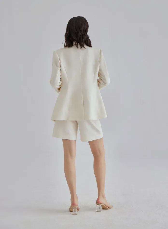 Silk Maison ShortsandPants White Quartz Silk Blend Shorts Ivory 8211 Women