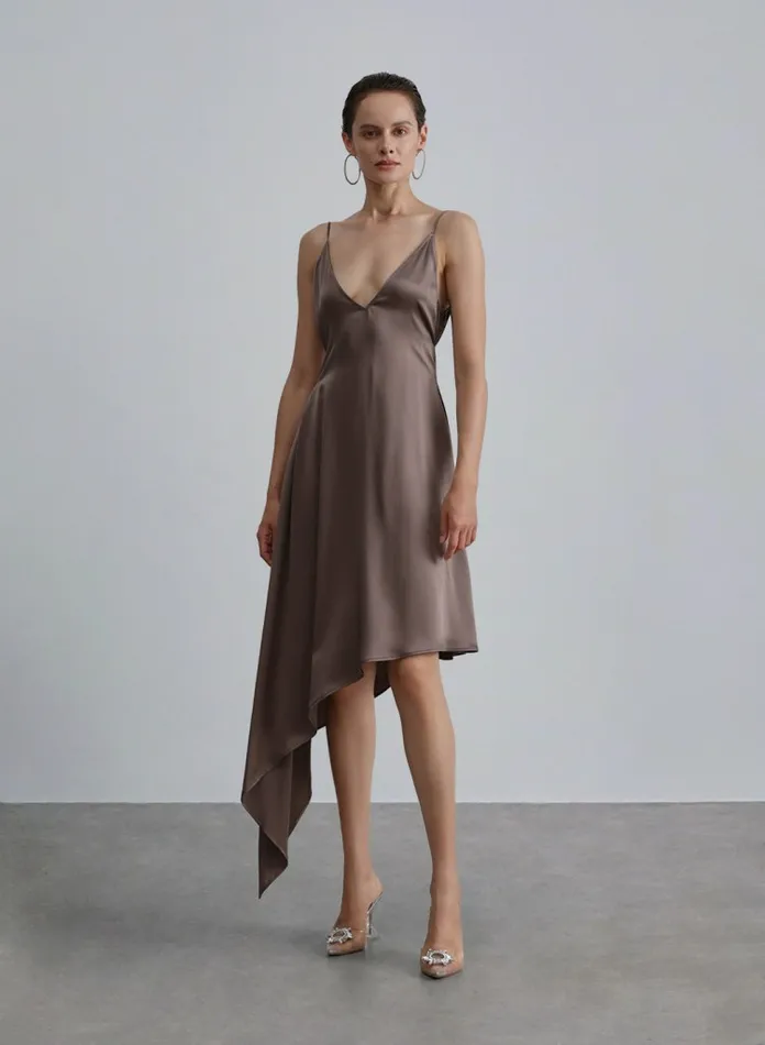 Silk Maison Slip Dresses Asymmetric Handkerchief Hem Silk Slip Dress Suva Grey 8211 Women Silk Maison Slip Dresses Asymmetric Handkerchief Hem Silk Slip Dress Suva Grey 8211 Women