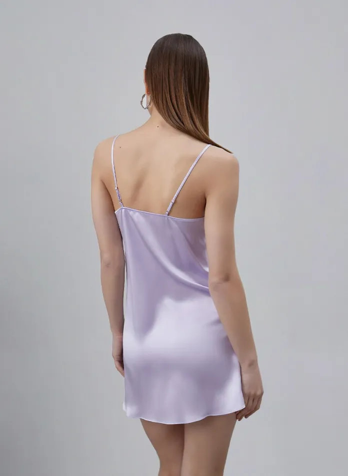 Silk Maison Slip Dresses Classic Cowl Neck Silk Slip Dress Lavender 8211 Women