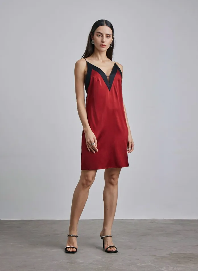 Silk Maison Slip Dresses Devils Silk Slip Dress Burgundy 8211 Women