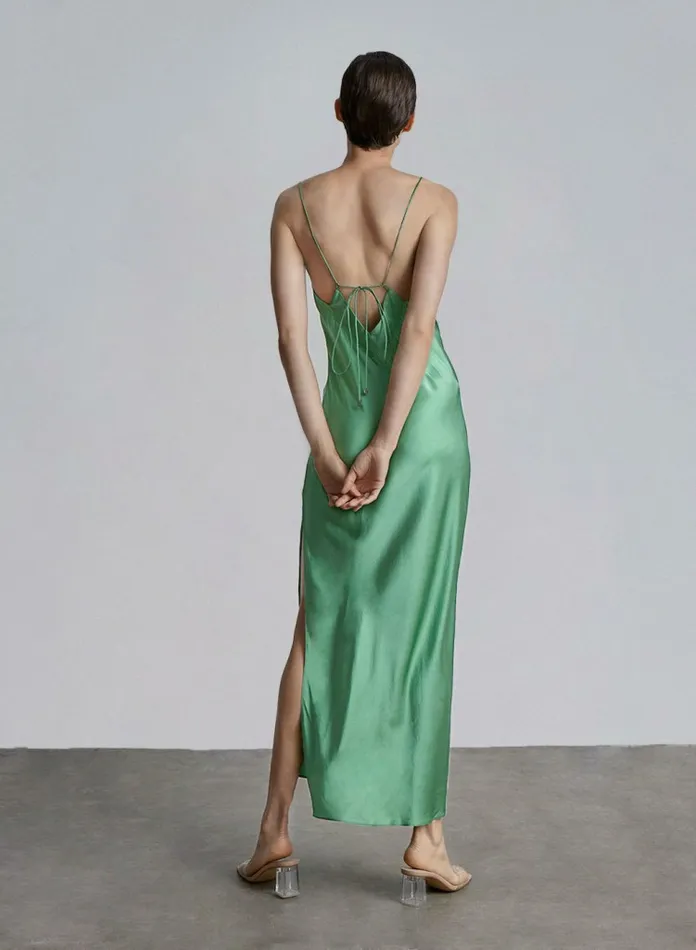 Silk Maison Slip Dresses Lime Cocktail Silk Maxi Slip Dress Lime 8211 Women