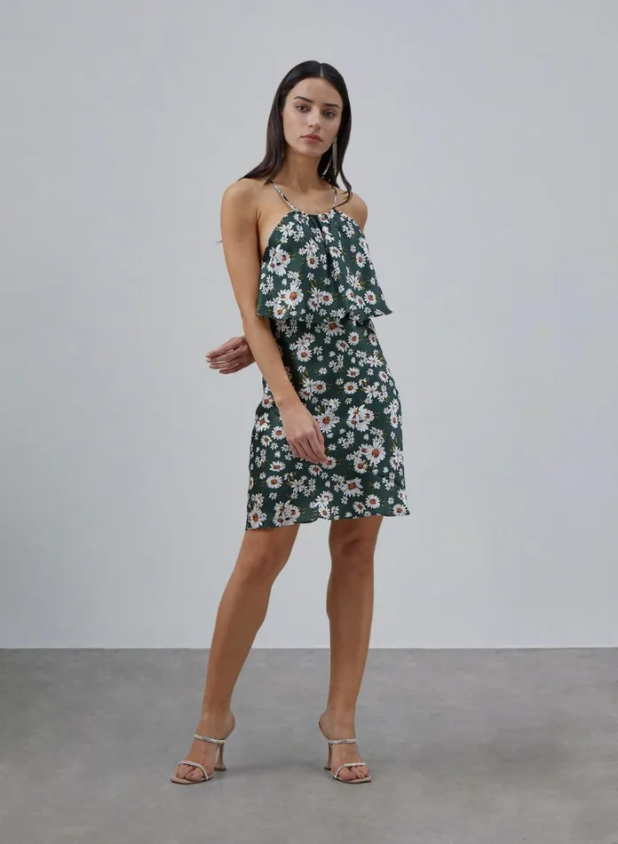 Silk Maison Slip Dresses Print Doublelayer Tiered Silk Slip Dress Posy Green 8211 Women Silk Maison Slip Dresses Print Doublelayer Tiered Silk Slip Dress Posy Green 8211 Women