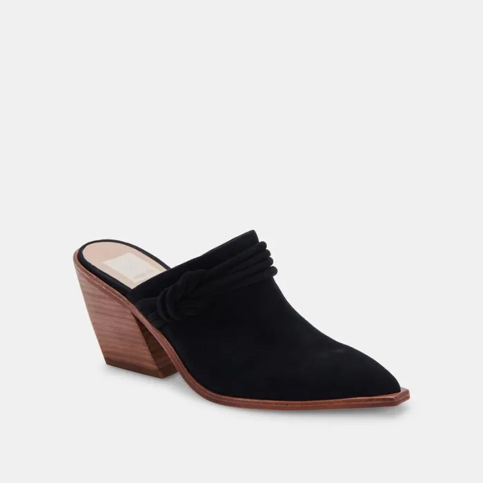 Sita Mules Black Suede Women Dolce Vita Mules and Clogs