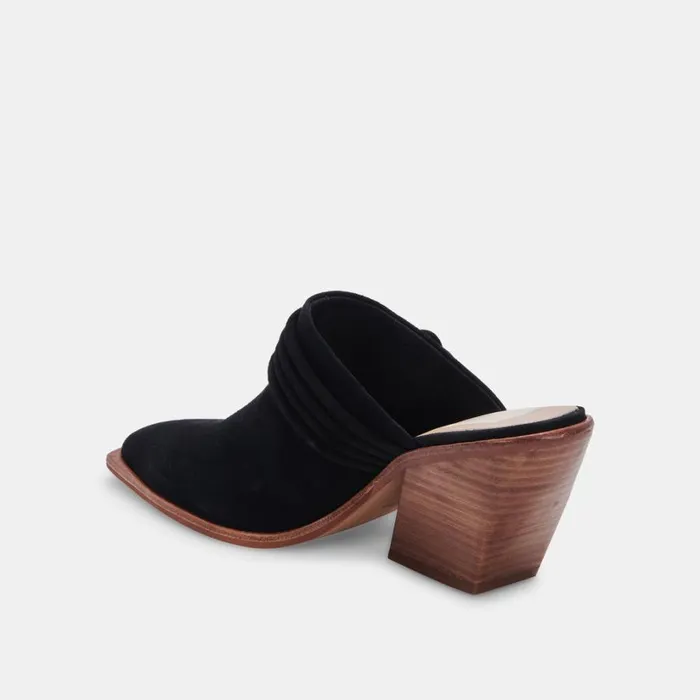 Sita Mules Black Suede Women Dolce Vita Mules and Clogs