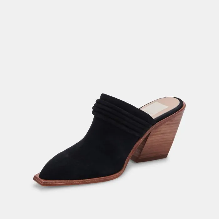 Sita Mules Black Suede Women Dolce Vita Mules and Clogs