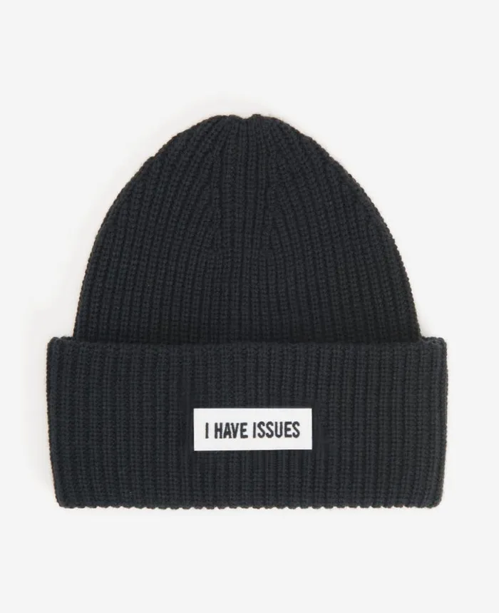 Site Exclusive I Have Issues Beanie Black MenWomen Kenneth Cole Beanies