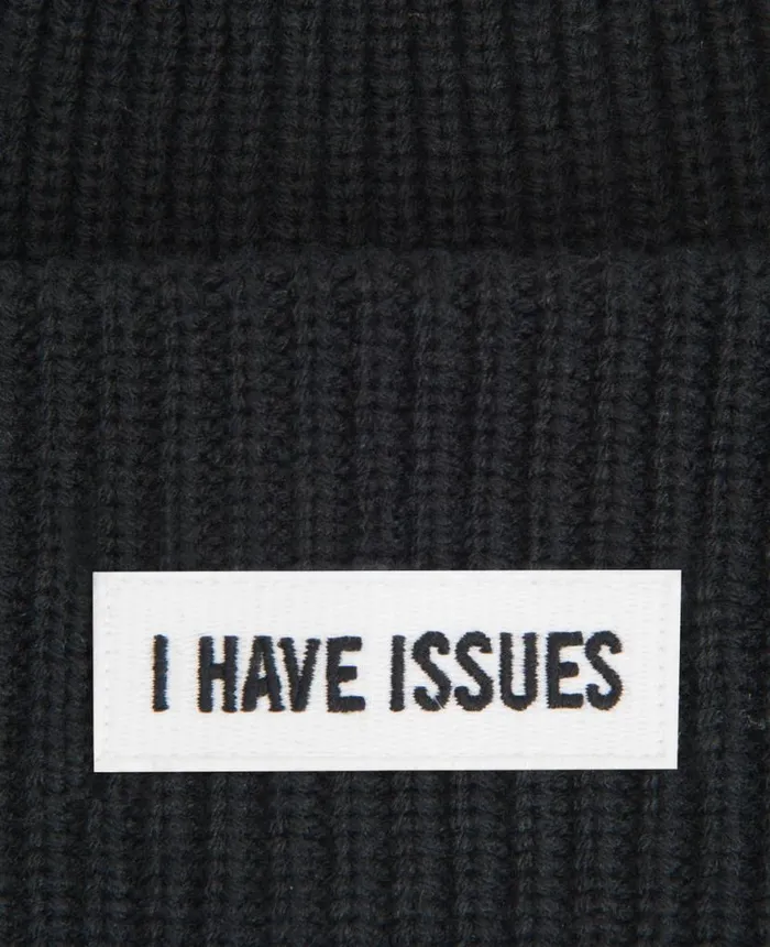 Site Exclusive I Have Issues Beanie Black MenWomen Kenneth Cole Beanies