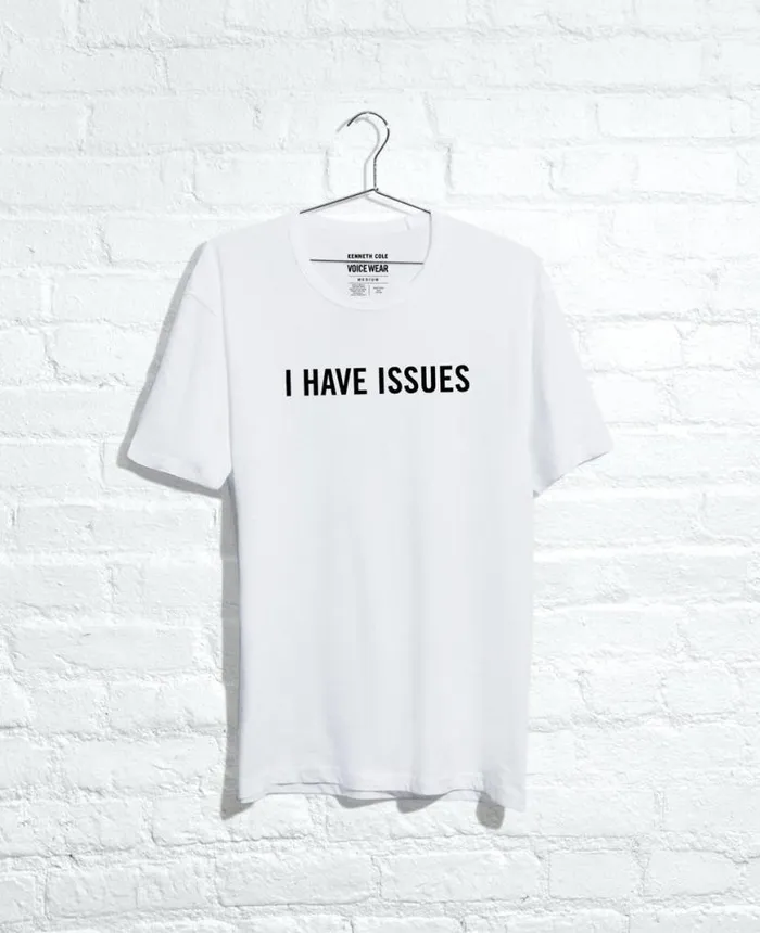 Site Exclusive I Have Issues TShirt White Men Kenneth Cole Polos and TShirts