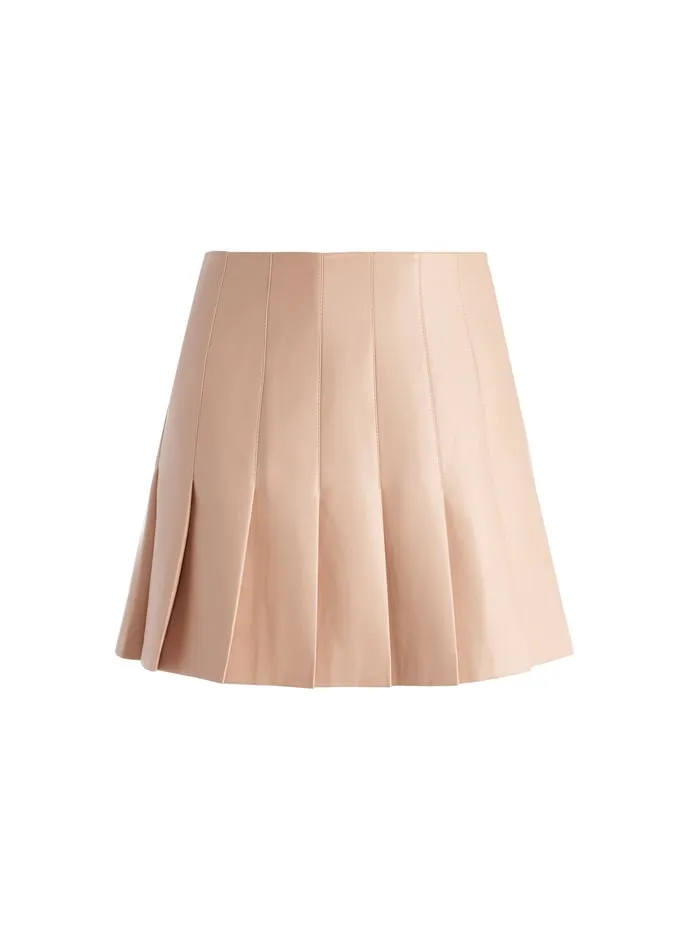 Skirts Women Alice Olivia Carter Vegan Mini Skirt Almond