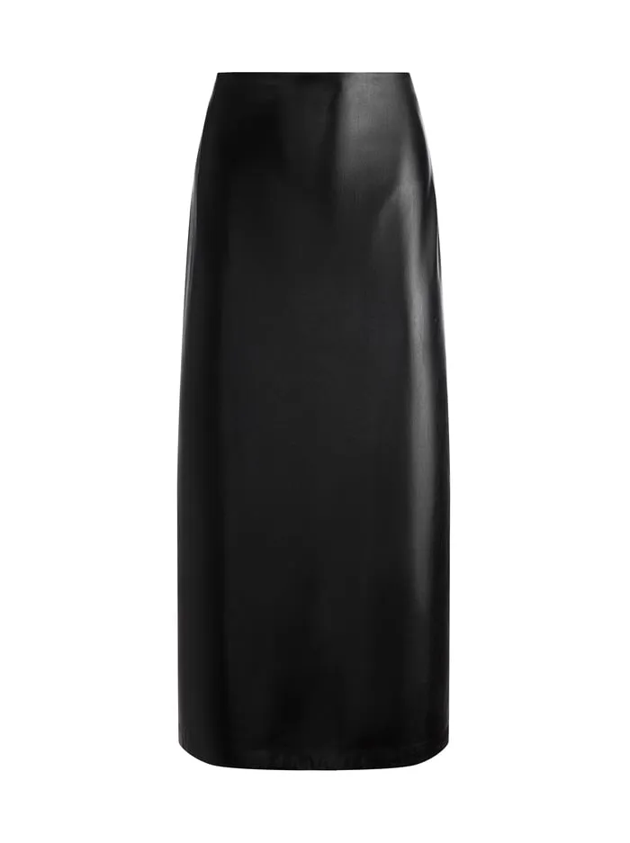 Skirts Women Alice Olivia Maeve Vegan Midi Skirt Black