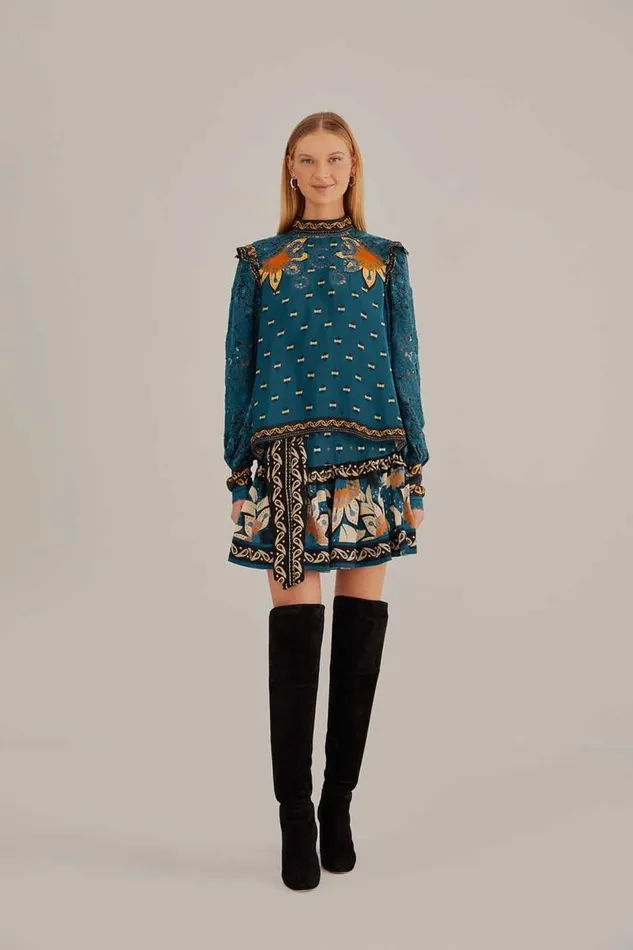 Skirts Women FARM Rio Blue Ainika Chill Mini Skirt