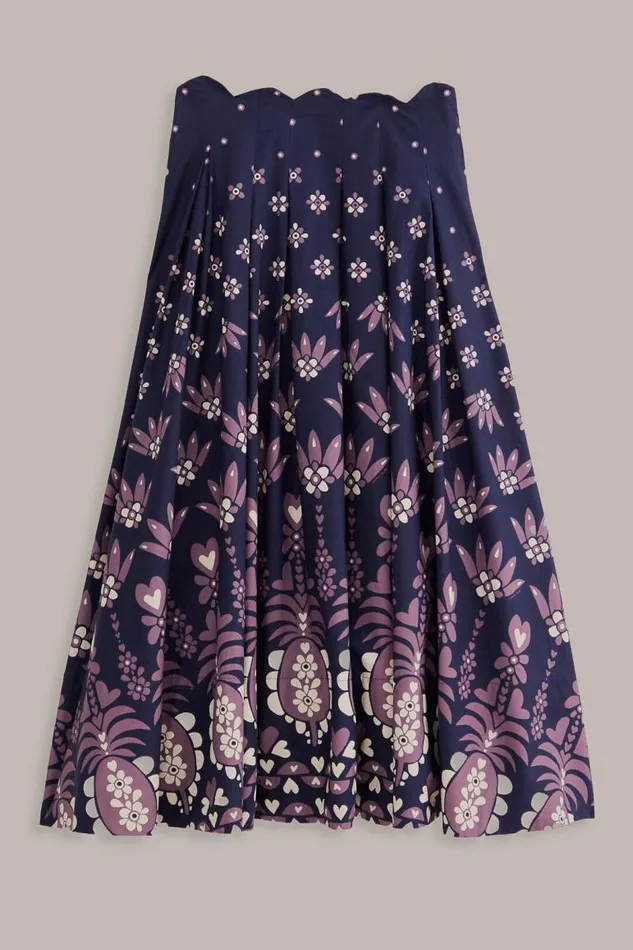 Skirts Women FARM Rio Dark Blue Ainika Martina Midi Skirt