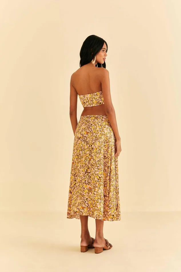 Skirts Women FARM Rio Light Pink Star Fruit Midi Skirt