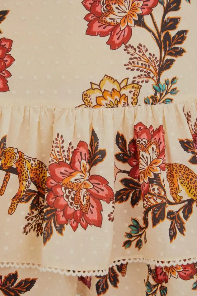 Skirts Women FARM Rio Sand Leopard Flowers Mini Skirt Skirts Women FARM Rio Sand Leopard Flowers Mini Skirt