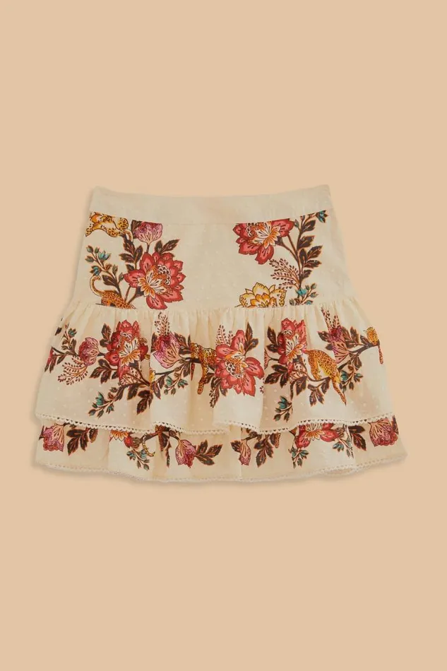Skirts Women FARM Rio Sand Leopard Flowers Mini Skirt Skirts Women FARM Rio Sand Leopard Flowers Mini Skirt