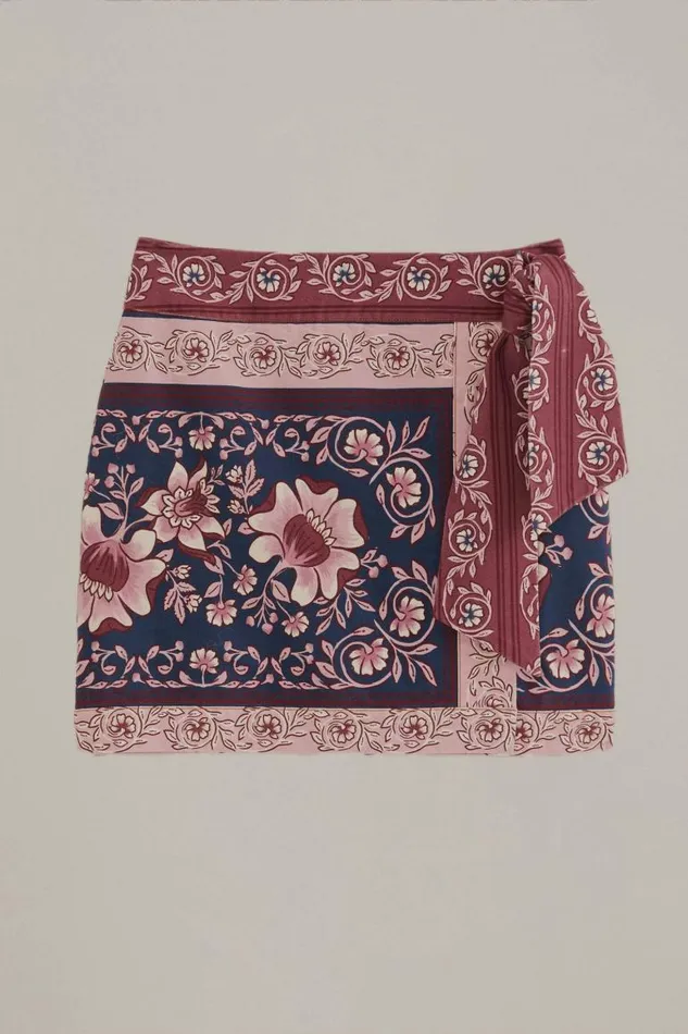 Skirts Women FARM Rio Teal Ainika Charm Overlapped Skirt Skirts Women FARM Rio Teal Ainika Charm Overlapped Skirt