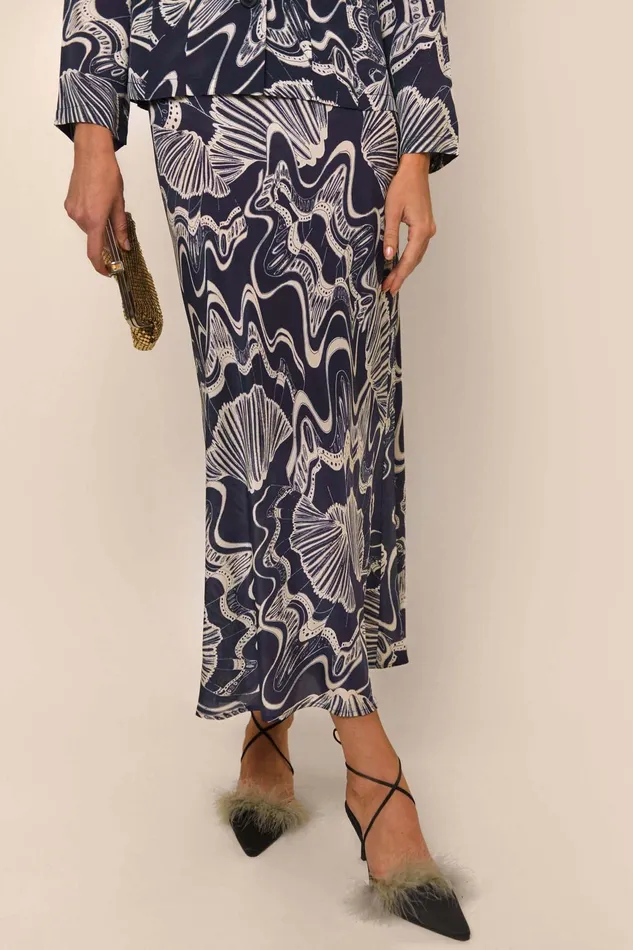 Skirts Women RIXO Kelly Navy Psychedelic Shell