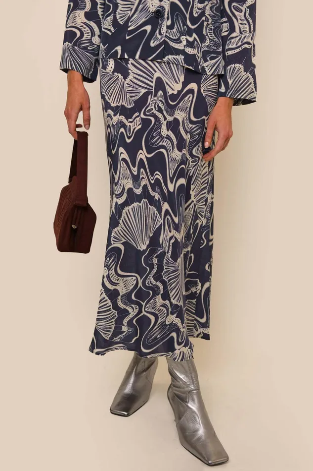 Skirts Women RIXO Kelly Navy Psychedelic Shell Skirts Women RIXO Kelly Navy Psychedelic Shell