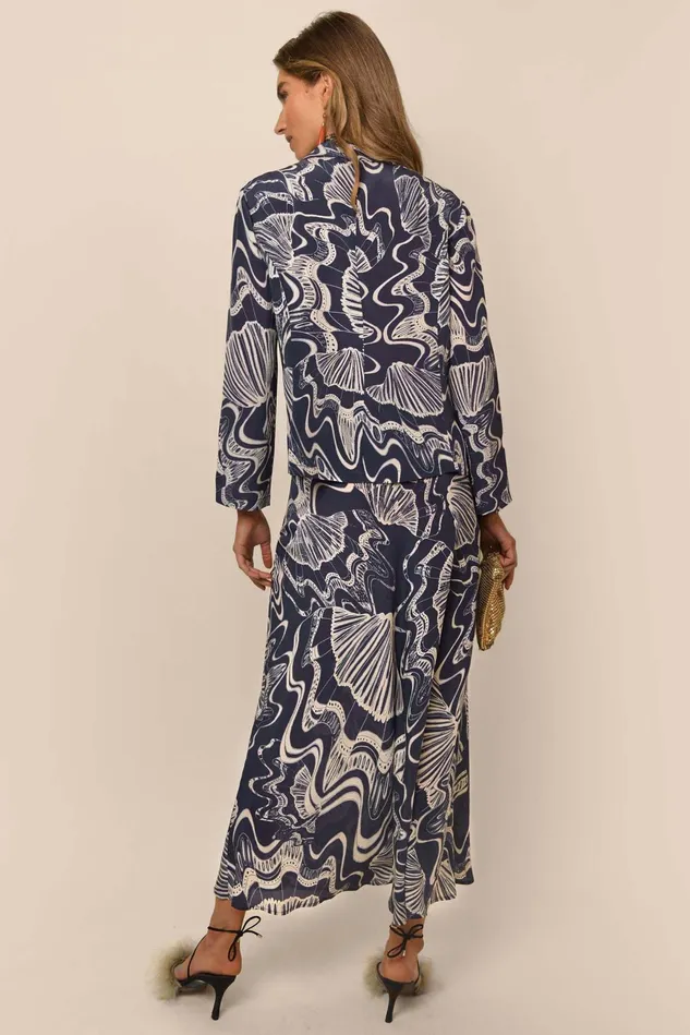 Skirts Women RIXO Kelly Navy Psychedelic Shell Skirts Women RIXO Kelly Navy Psychedelic Shell