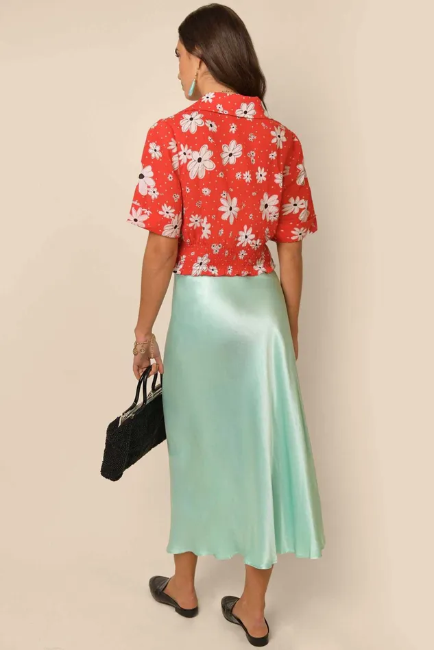 Skirts Women RIXO Kelly Pastel Green Skirts Women RIXO Kelly Pastel Green