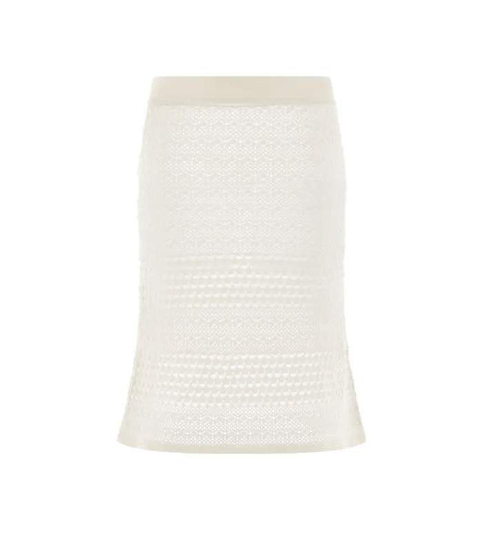 Skirts Women TOM FORD OPENWORK STRETCH VISCOSE KNIT SKIRT Off White