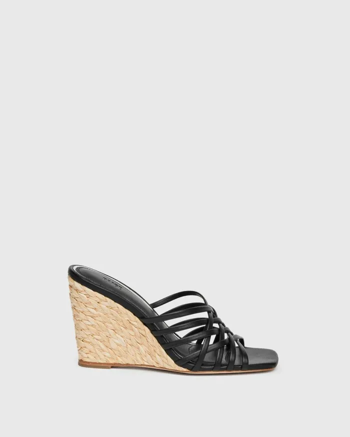 Skyler Wedge 8211 Black Leather Women PAIGE Heels and Wedges