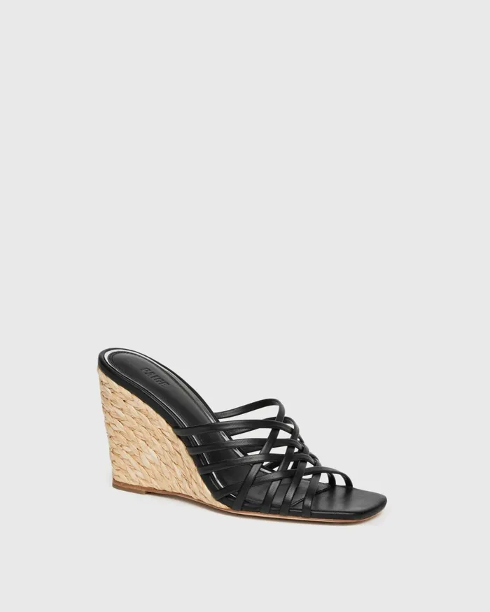 Skyler Wedge 8211 Black Leather Women PAIGE Heels and Wedges Skyler Wedge 8211 Black Leather Women PAIGE Heels and Wedges