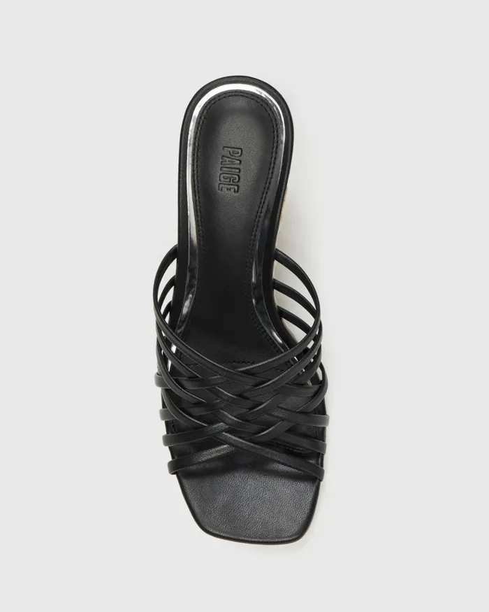Skyler Wedge 8211 Black Leather Women PAIGE Heels and Wedges Skyler Wedge 8211 Black Leather Women PAIGE Heels and Wedges