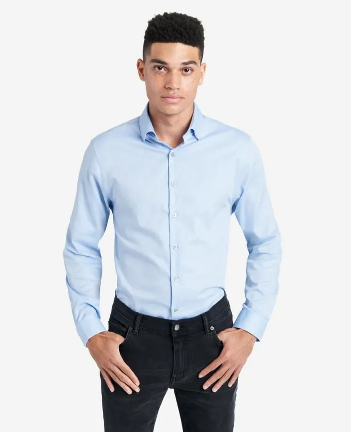 SlimFit ButtonDown Stretch Dress Shirt With TEK FIT Light Blue Men Kenneth Cole Shirts SlimFit ButtonDown Stretch Dress Shirt With TEK FIT Light Blue Men Kenneth Cole Shirts