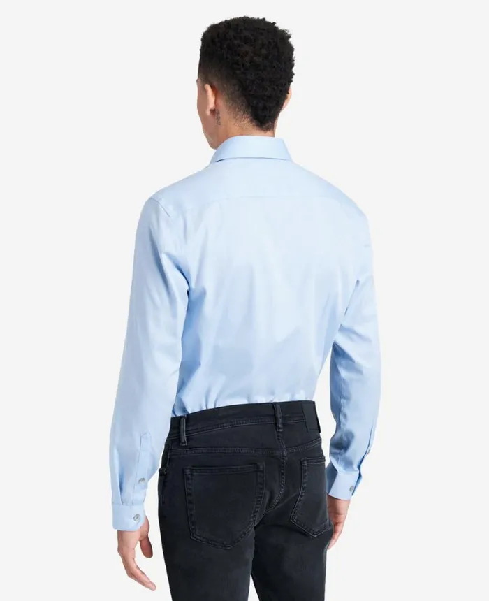 SlimFit ButtonDown Stretch Dress Shirt With TEK FIT Light Blue Men Kenneth Cole Shirts SlimFit ButtonDown Stretch Dress Shirt With TEK FIT Light Blue Men Kenneth Cole Shirts