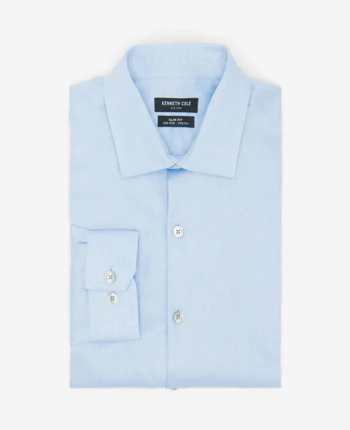 SlimFit ButtonDown Stretch Dress Shirt With TEK FIT Light Blue Men Kenneth Cole Shirts SlimFit ButtonDown Stretch Dress Shirt With TEK FIT Light Blue Men Kenneth Cole Shirts