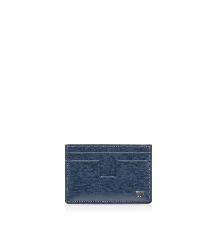 Small Leather Goods Men TOM FORD GRAIN LEATHER CARDHOLDER Denim Blue