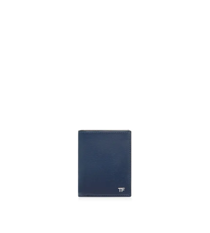 Small Leather Goods Men TOM FORD GRAIN LEATHER FOLDING CARDHOLDER Denim Blue