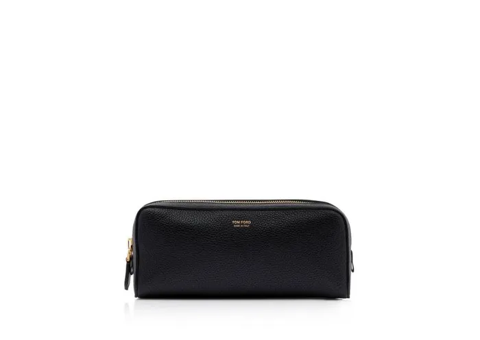 Small Leather Goods Men TOM FORD GRAIN LEATHER TOILETRY BAG Black
