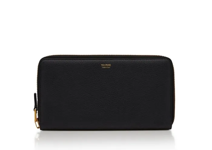 Small Leather Goods Men TOM FORD GRAIN LEATHER TRAVEL WALLET Black