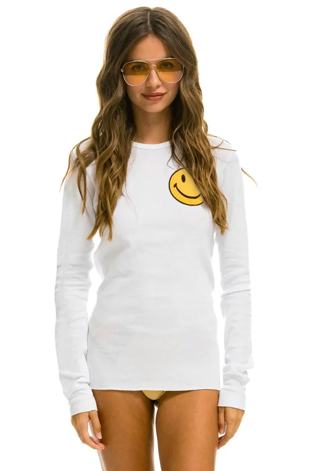 SMILEY 2 THERMAL 8211 WHITE Men Aviator Nation Tees