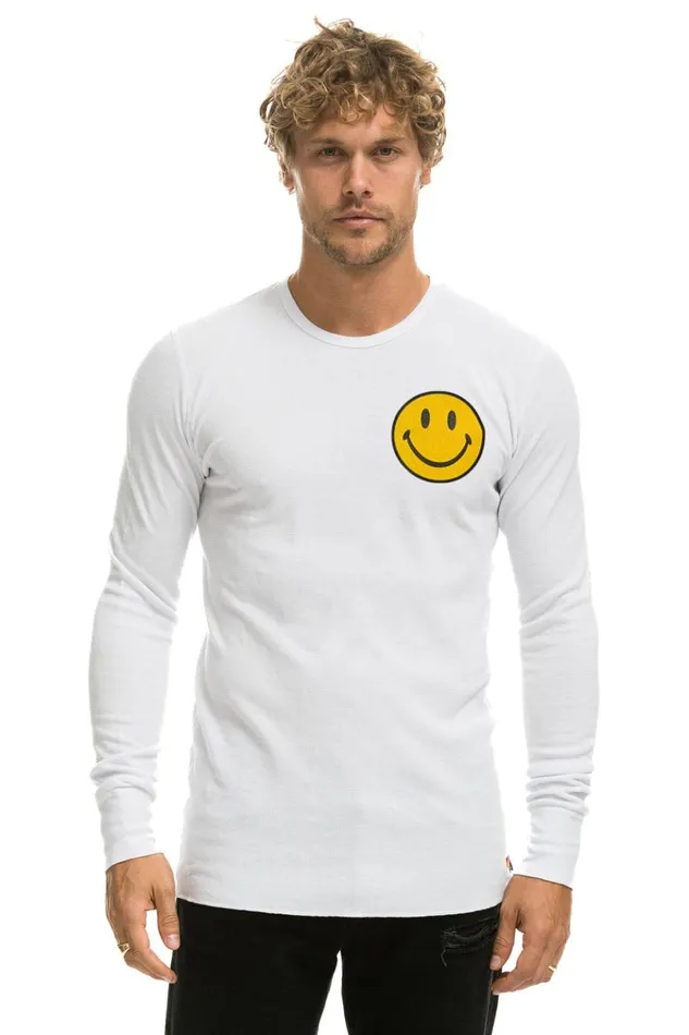 SMILEY 2 THERMAL 8211 WHITE Men Aviator Nation Tees
