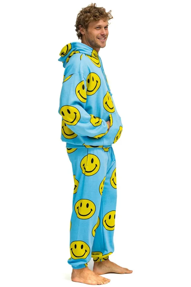 SMILEY REPEAT RELAXED PULLOVER HOODIE 8211 SKY Women Aviator Nation Hoodies