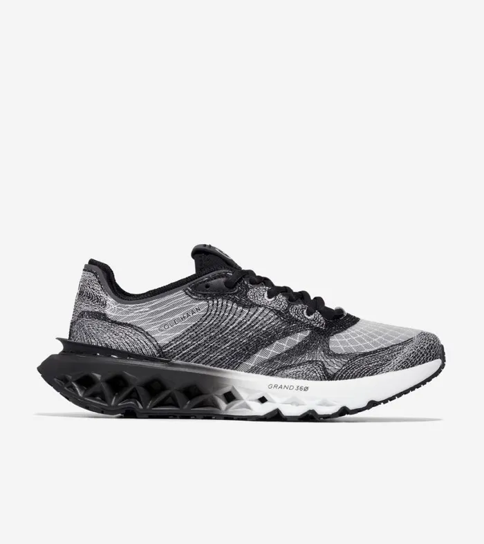 Sneakers Men Cole Haan 5ZERGRAND Embrostitch Running Shoe Blackgray Pinstripeoptic White