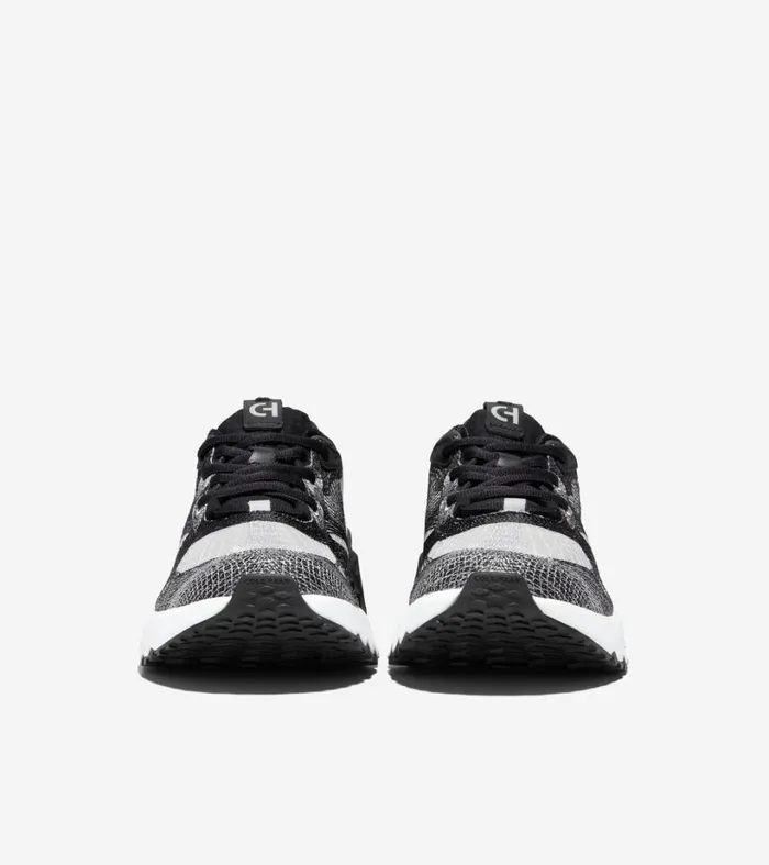 Sneakers Men Cole Haan 5ZERGRAND Embrostitch Running Shoe Blackgray Pinstripeoptic White