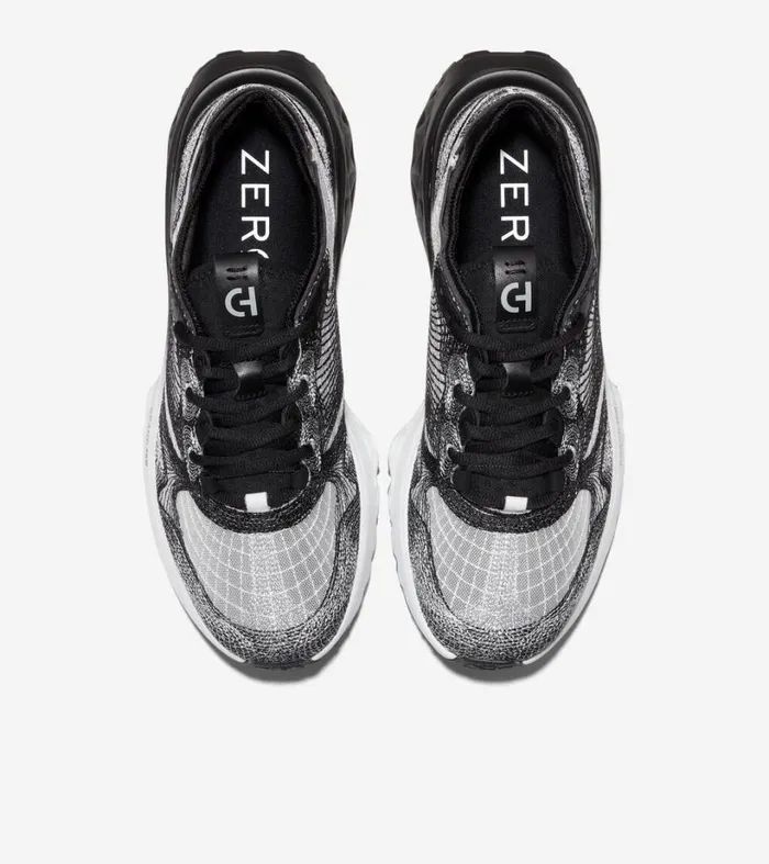 Sneakers Men Cole Haan 5ZERGRAND Embrostitch Running Shoe Blackgray Pinstripeoptic White